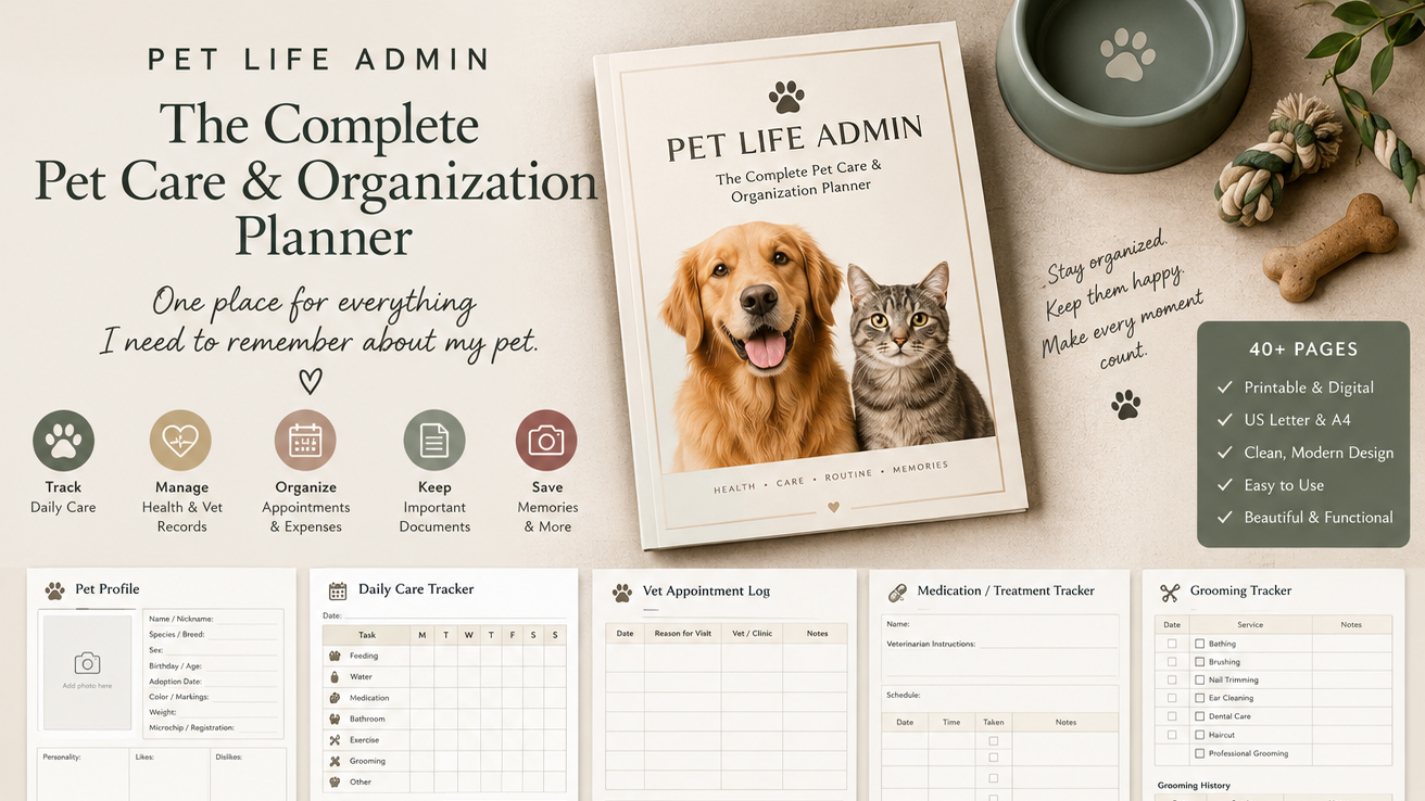 Pet Life Admin: Complete Care & Organization