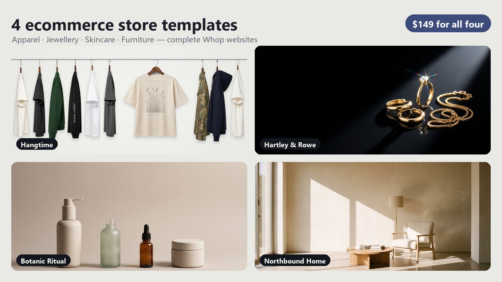 Ecommerce Store Templates Bundle (4 sites)
