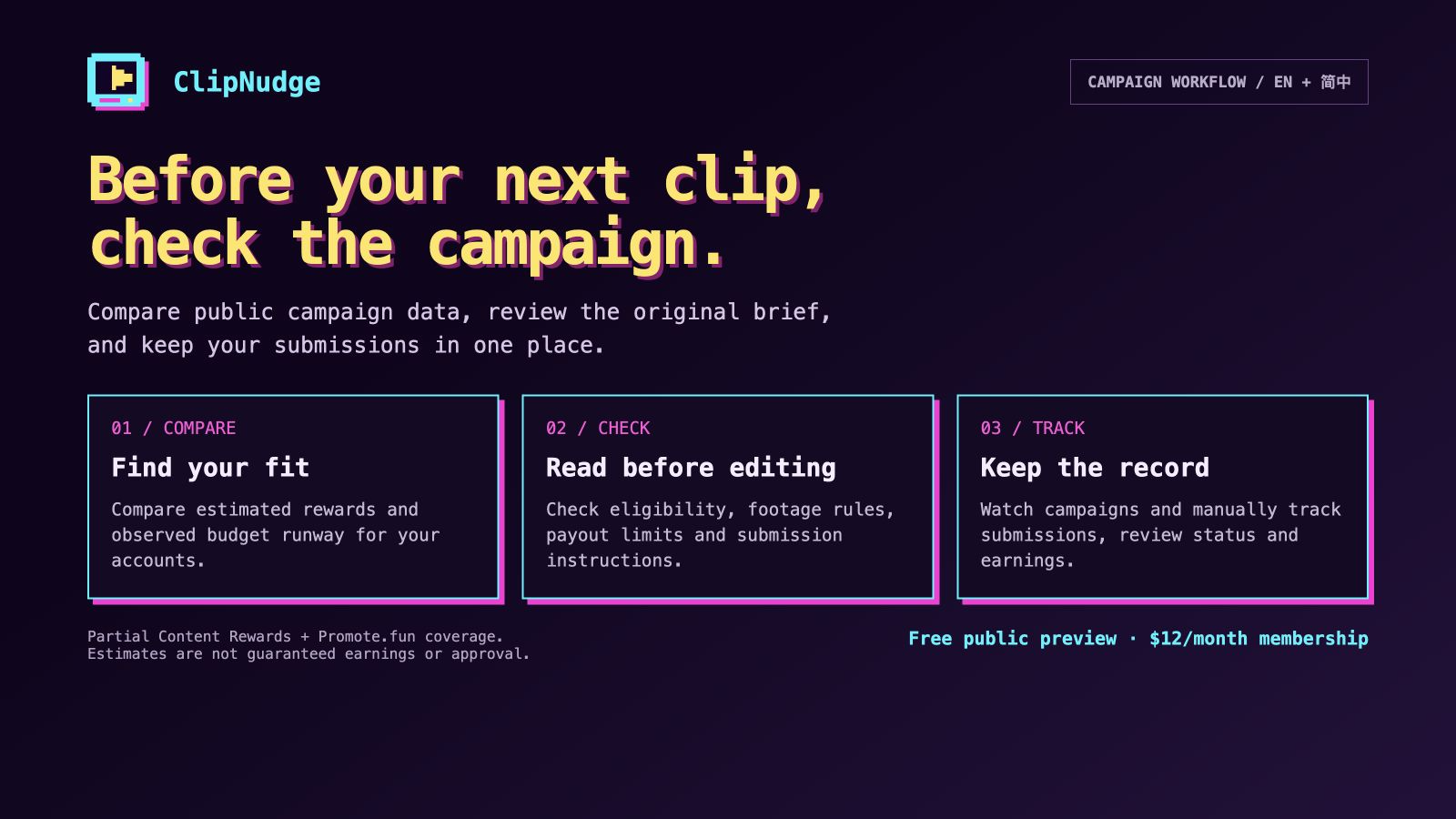 ClipNudge — Creator Campaign Radar