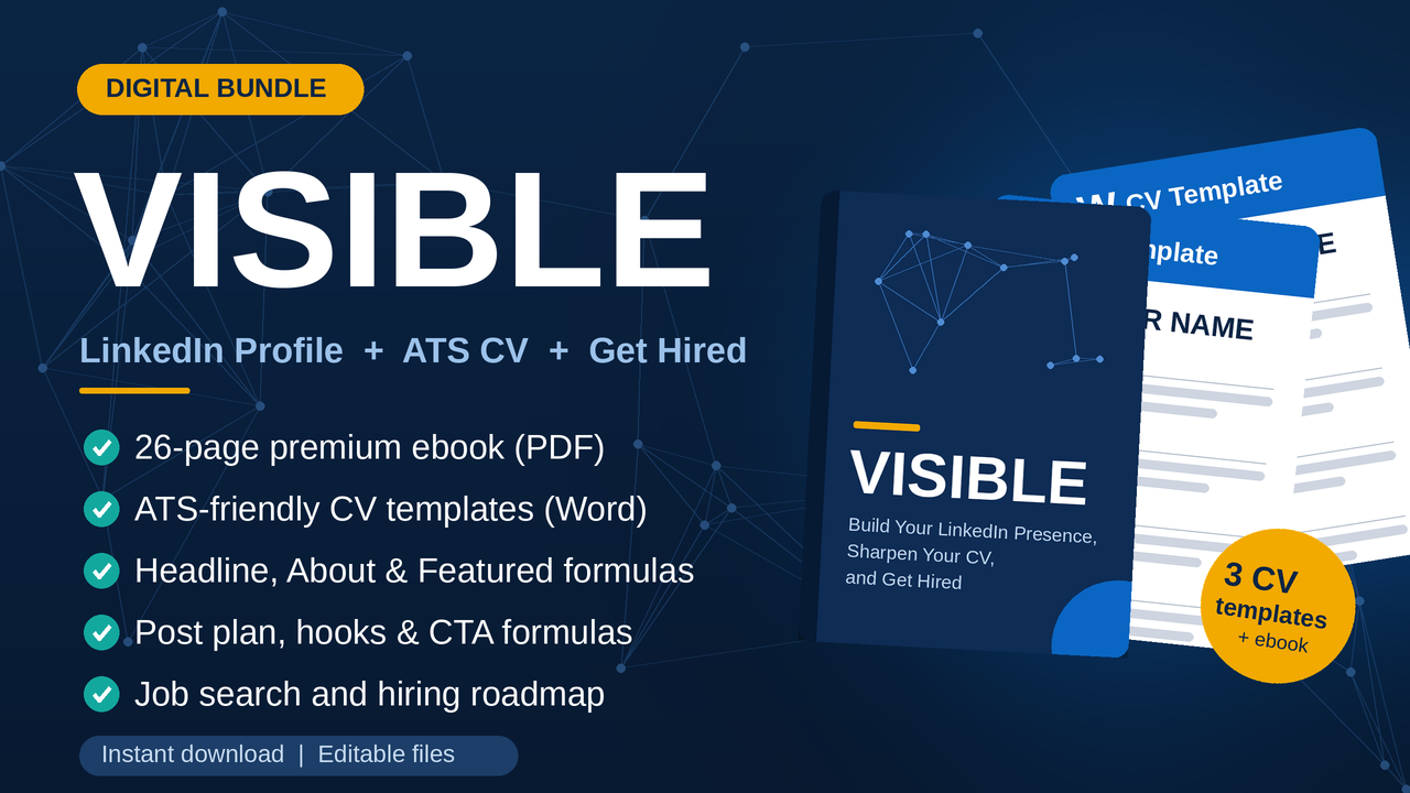 Fix your LinkedIn profile, build an ATS-friendly CV, and get seen by recruiters.
