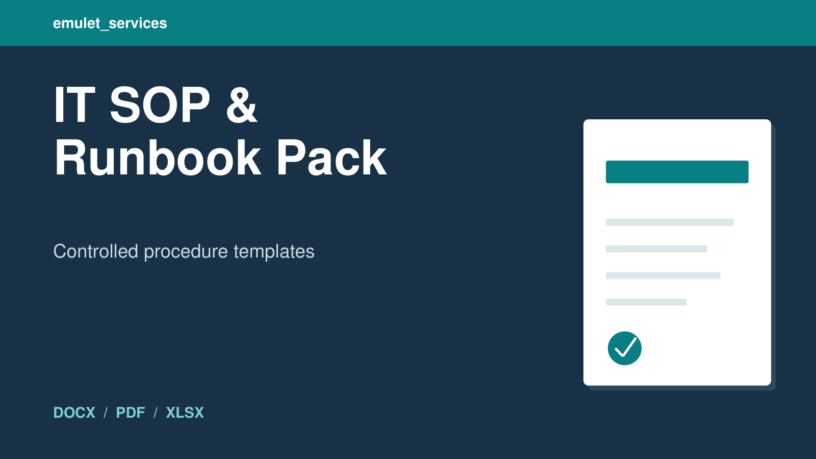 IT SOP and Runbook Pack