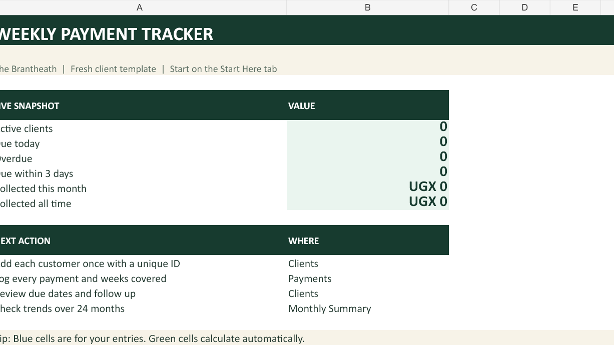 Weekly Wi-Fi Payment Tracker Template