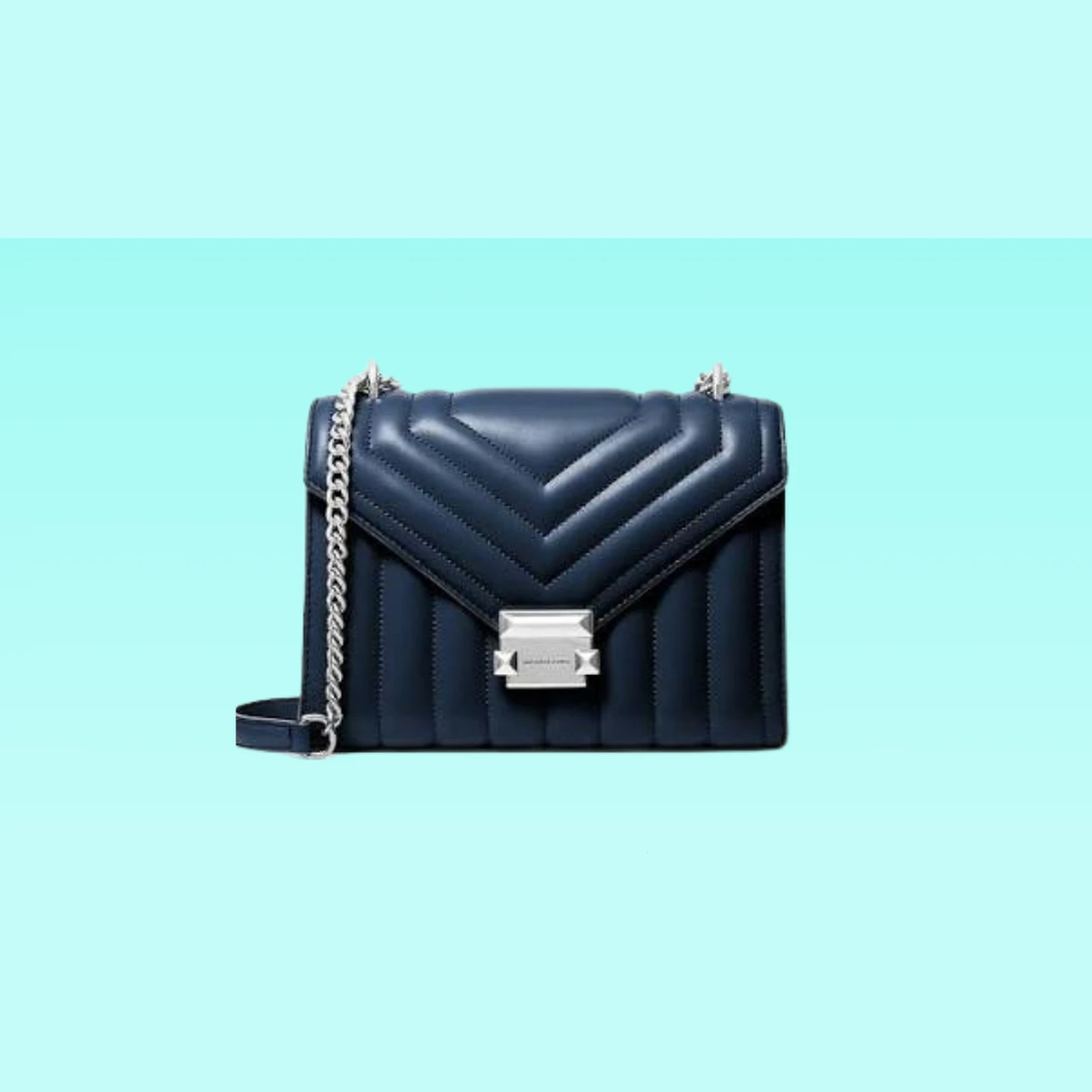 Michael Kors whitney medium quilted Leather Shoulder Bag - Color/Navy.