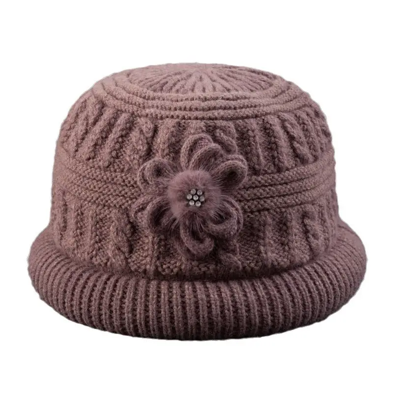 Floral Knit Cloche Hat