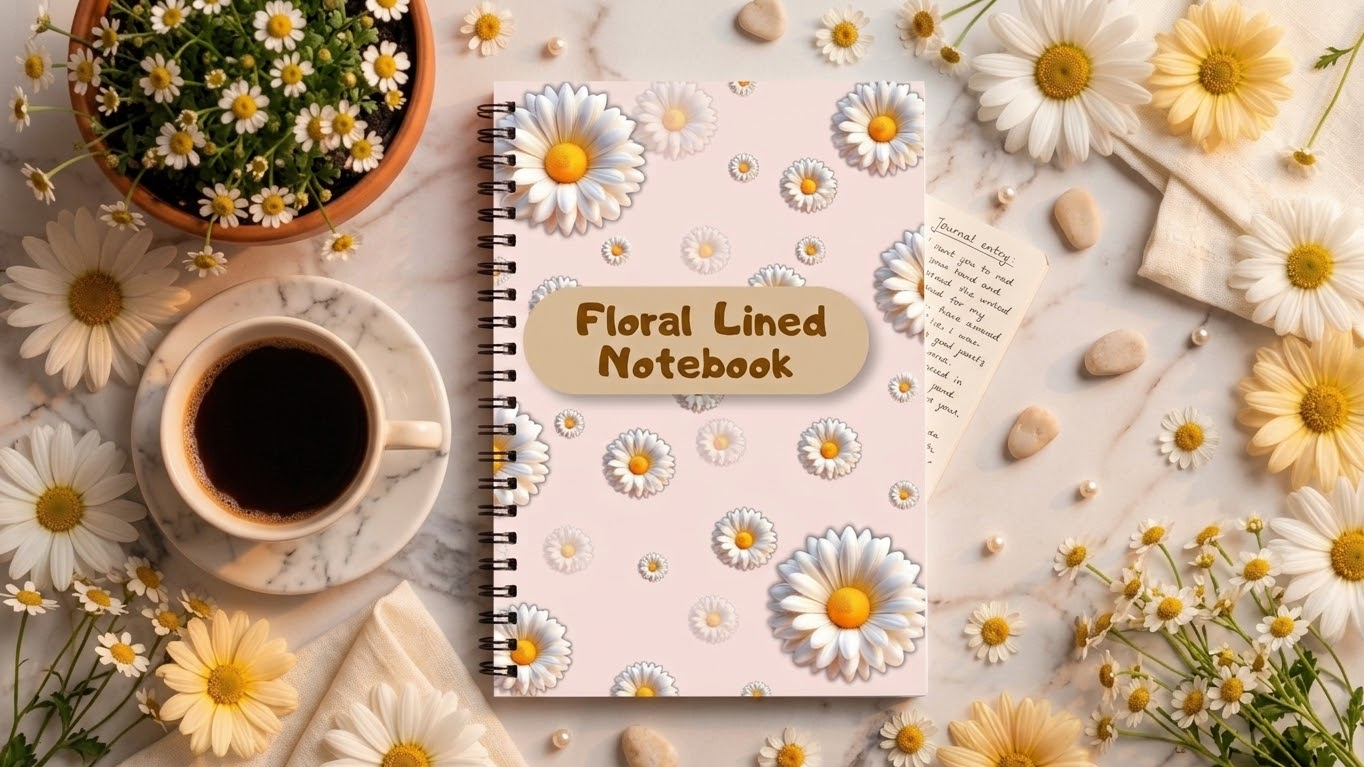 Daisy Bloom – Floral Lined Notebook