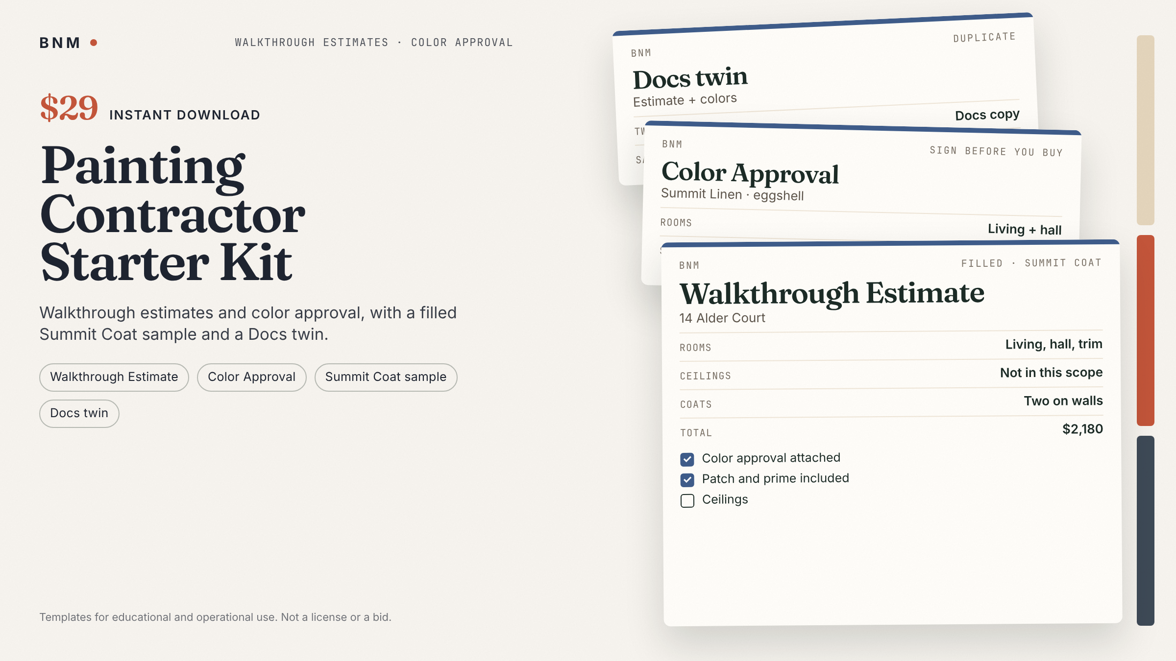 Painting Contractor Starter Kit — Quotes, Specs, Invoices & Warranty