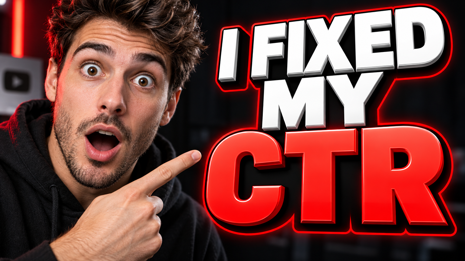 Sample thumbnail with a surprised creator and the text I fixed my CTR