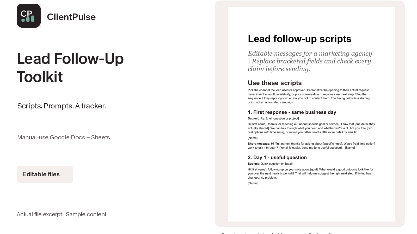 Lead Follow-Up Toolkit