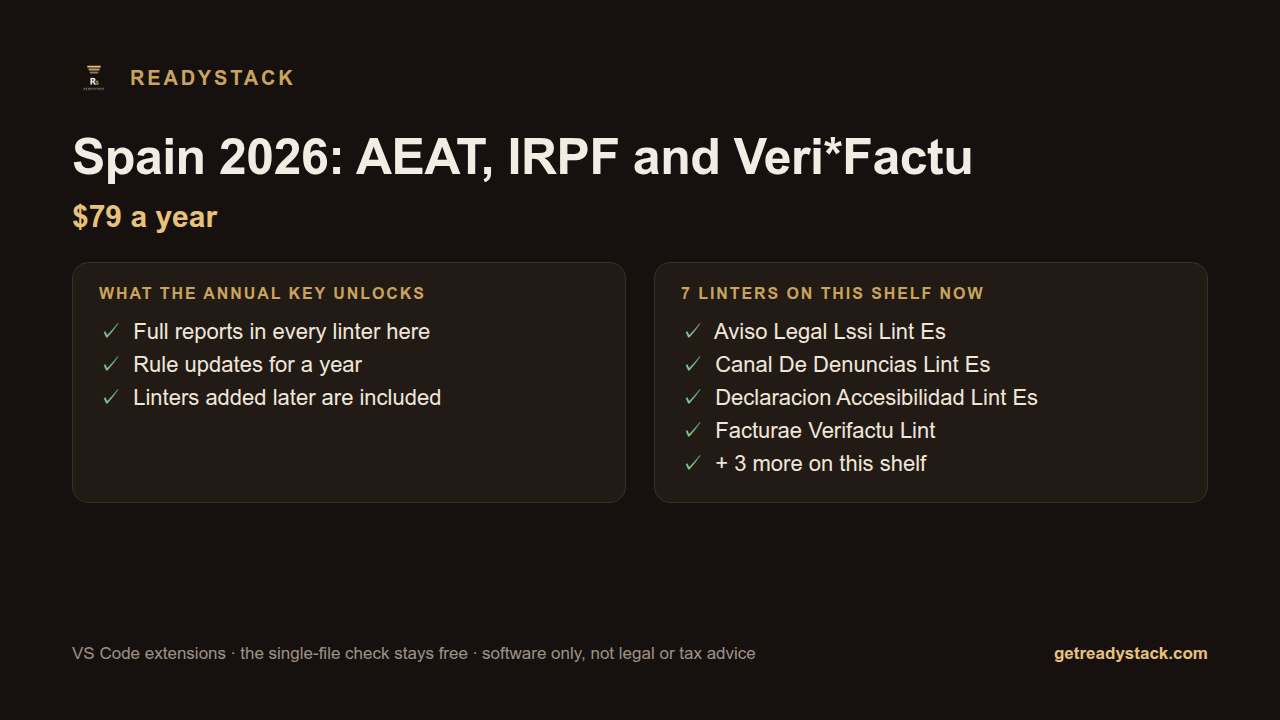 Spain 2026: AEAT, IRPF and Veri*Factu — rule updates and full reports, annual