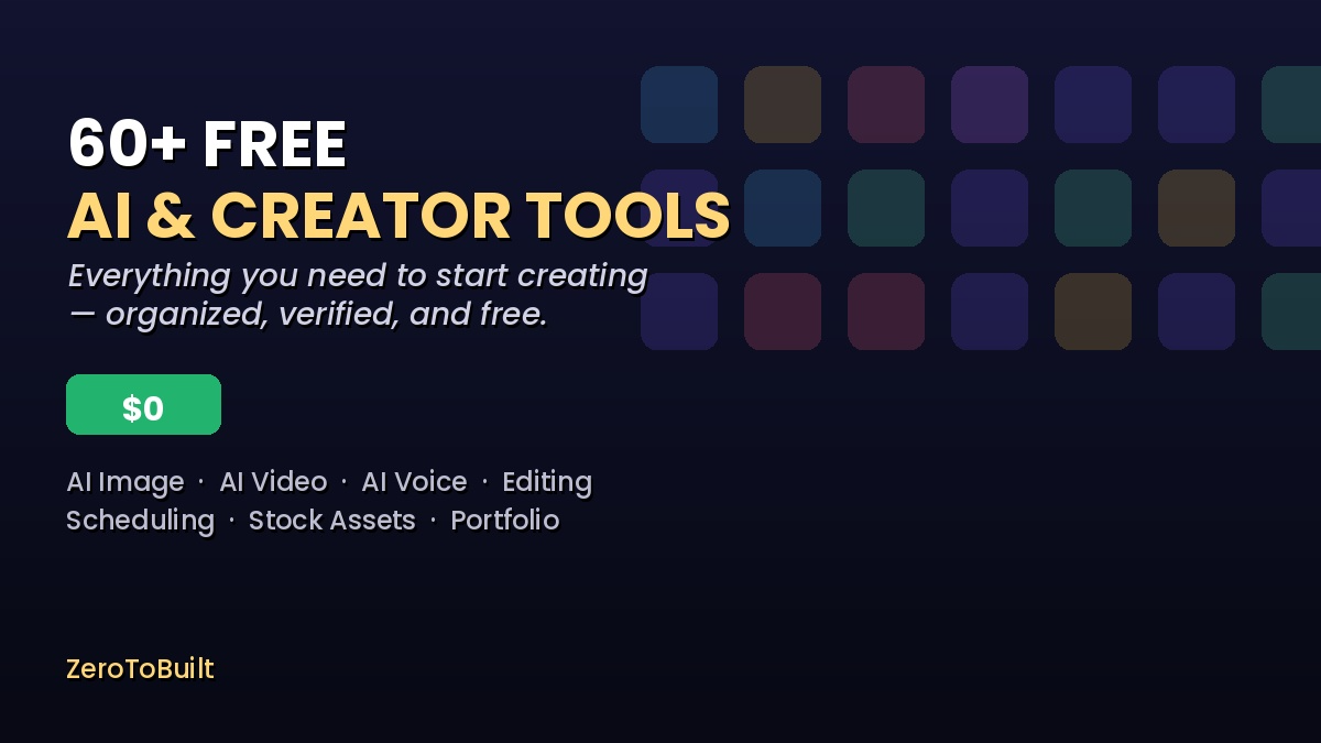 60+ Free AI & Creator Tools — The Starter Pack