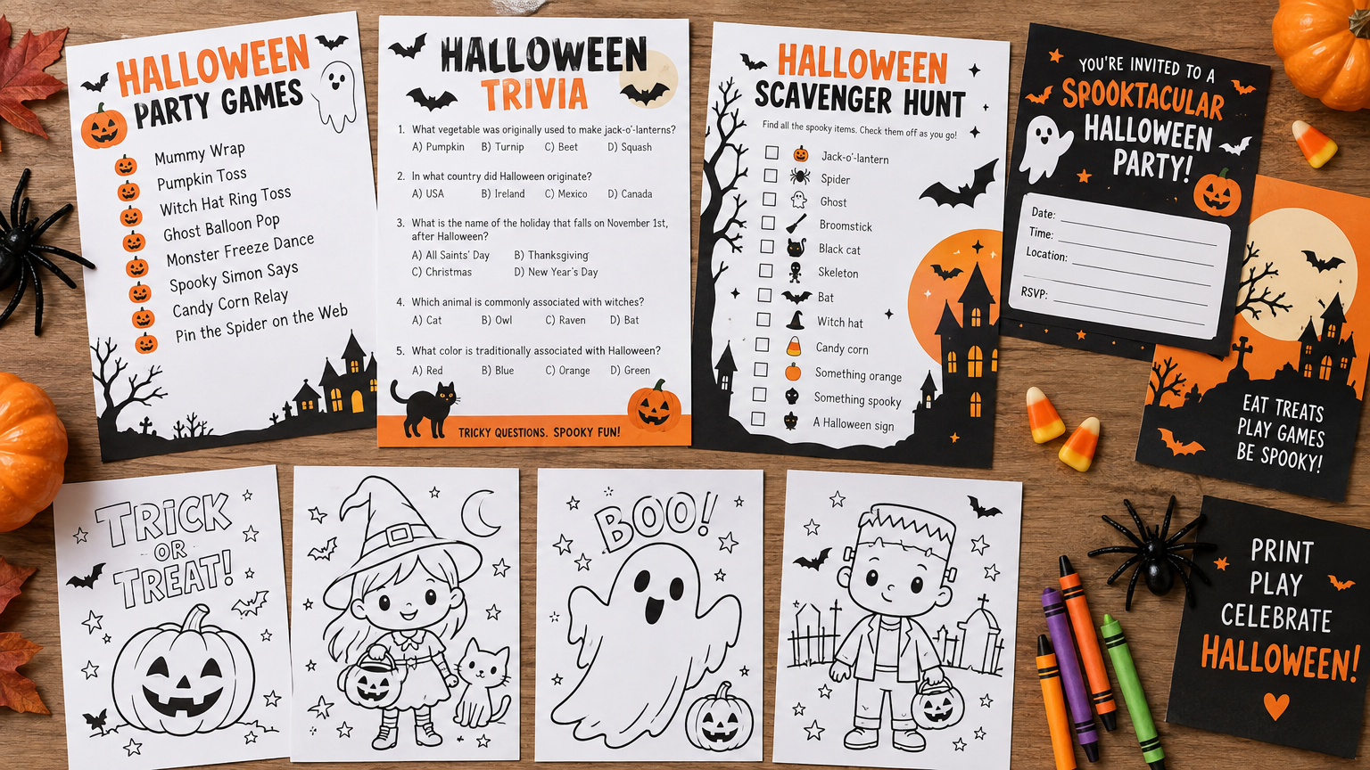 Ultimate Halloween Party & Coloring Bundle