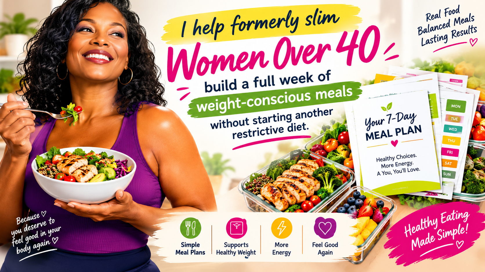Formerly Slim Women Planning a Full Week of Meals Without Dieting