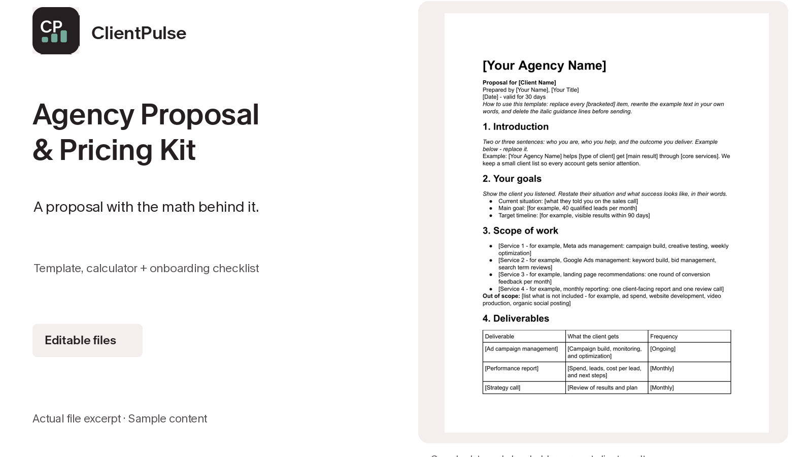 Agency Proposal & Pricing Kit