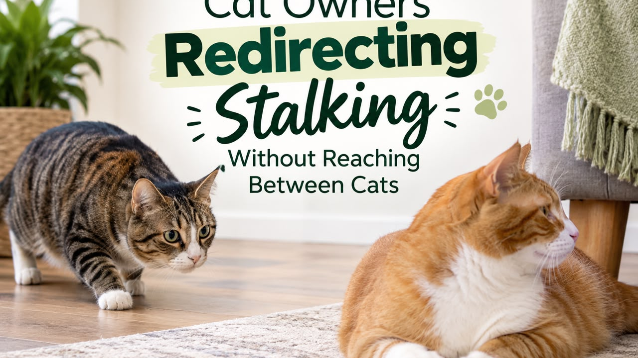 Cat Owners Redirecting Stalking Without Reaching Between Cats