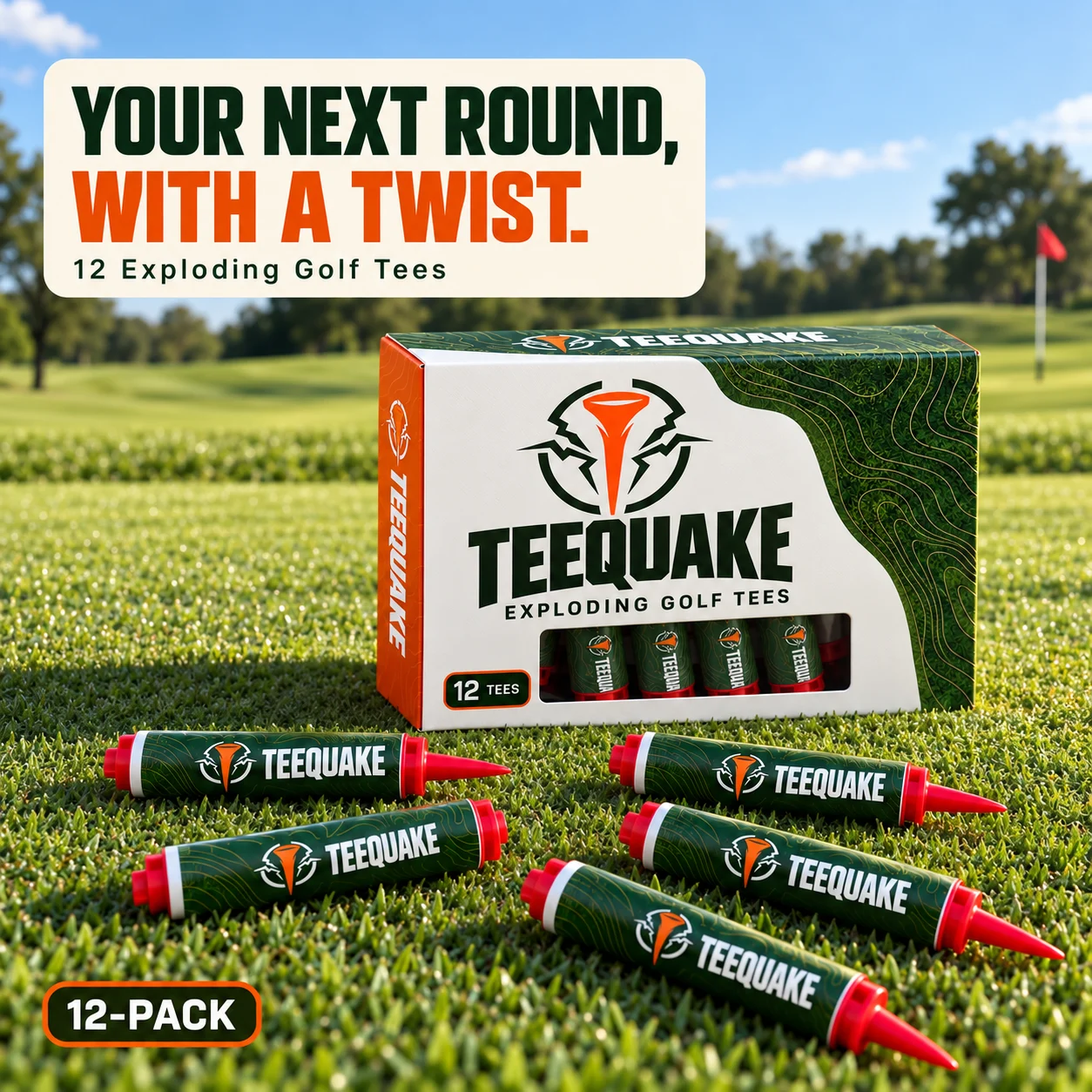 TEEQUAKE Exploding Golf Tees — 12 Pack
