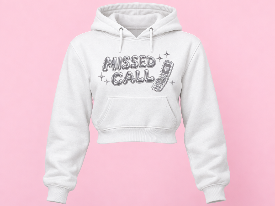Missed Call Cropped Hoodie