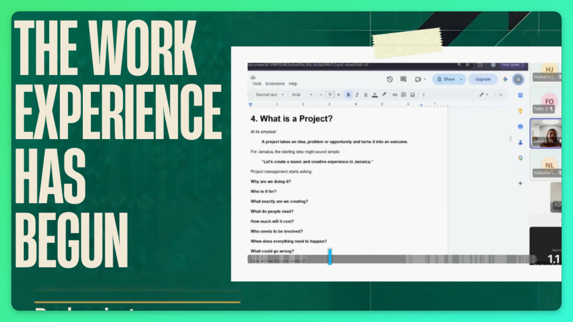 PWTO Work Experience