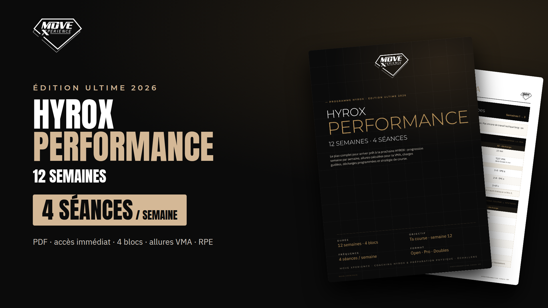 HYROX Performance 12 semaines · 4 séances / semaine