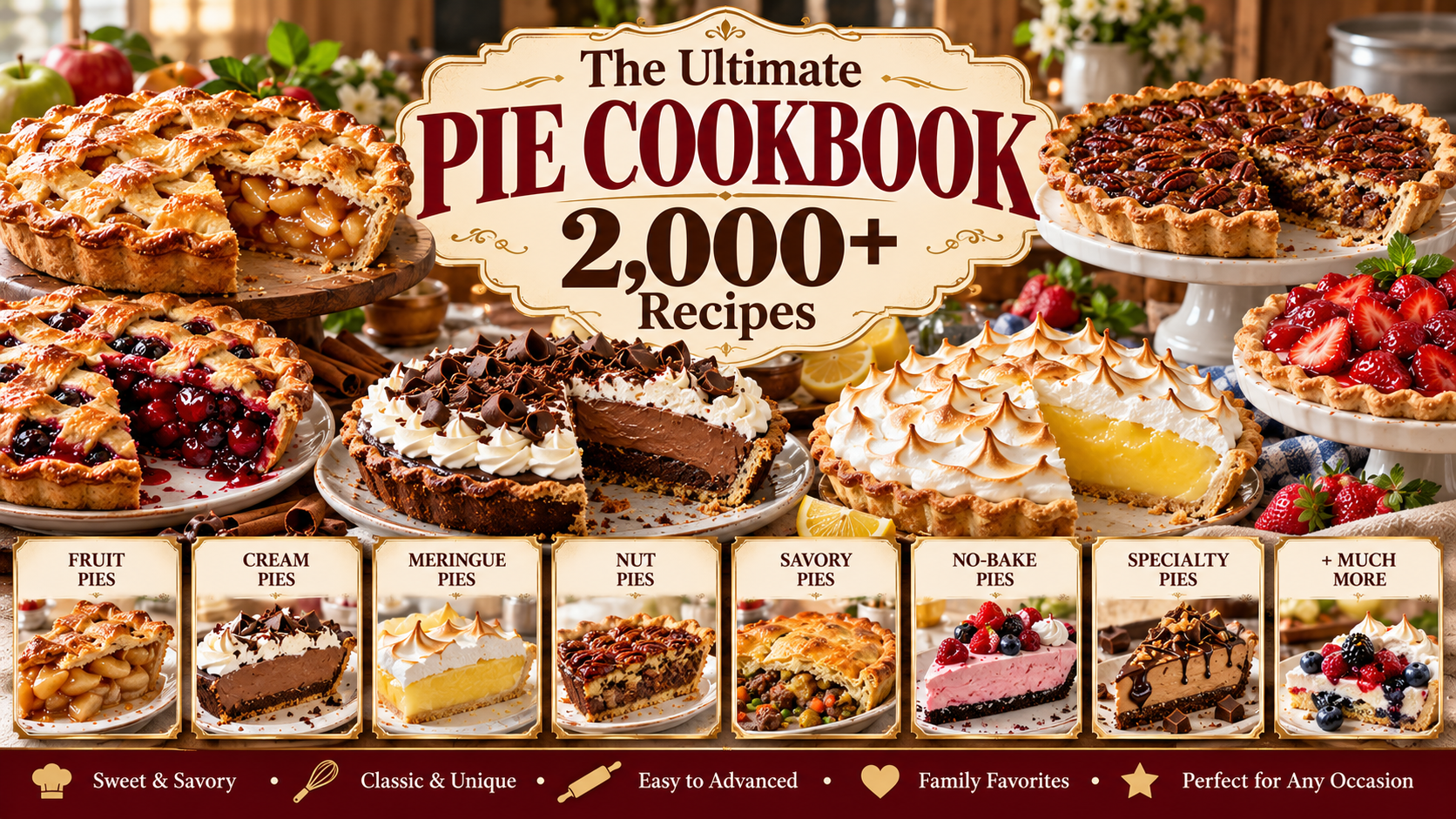 Ultimate Pie Cookbook — 2,000+ Recipes (Offer Ends Today)