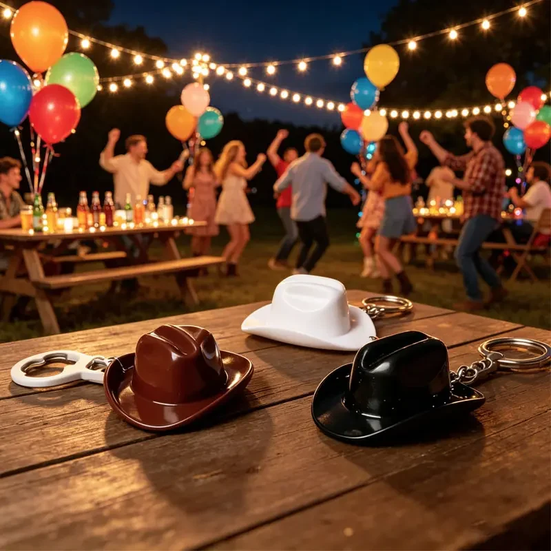 Cowboy Hat Bottle Opener Keychains Pack Of 3