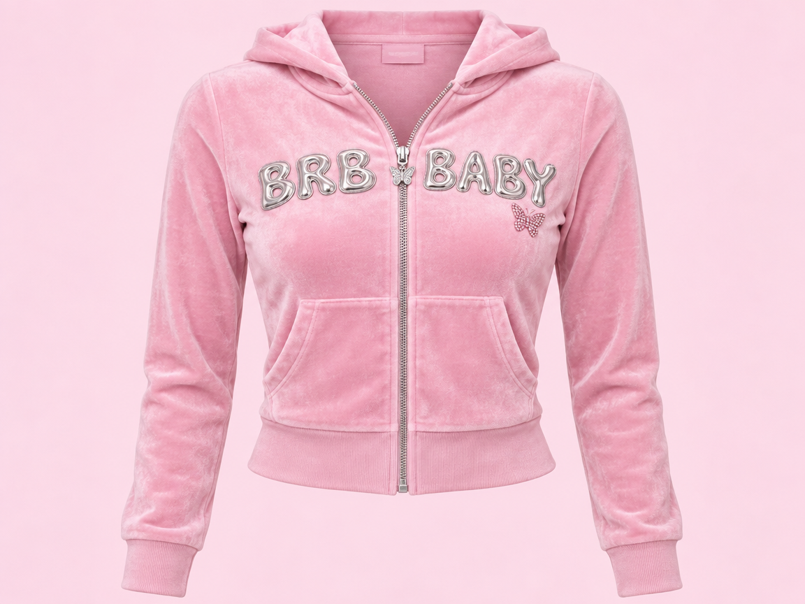 BRB BABY Velour Zip
