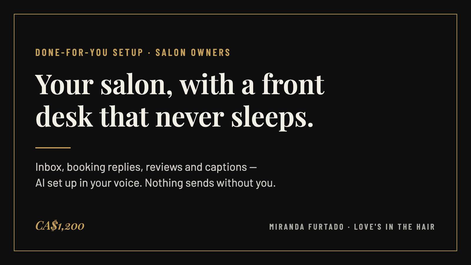 The AI Front Desk — Setup for Salon Owners