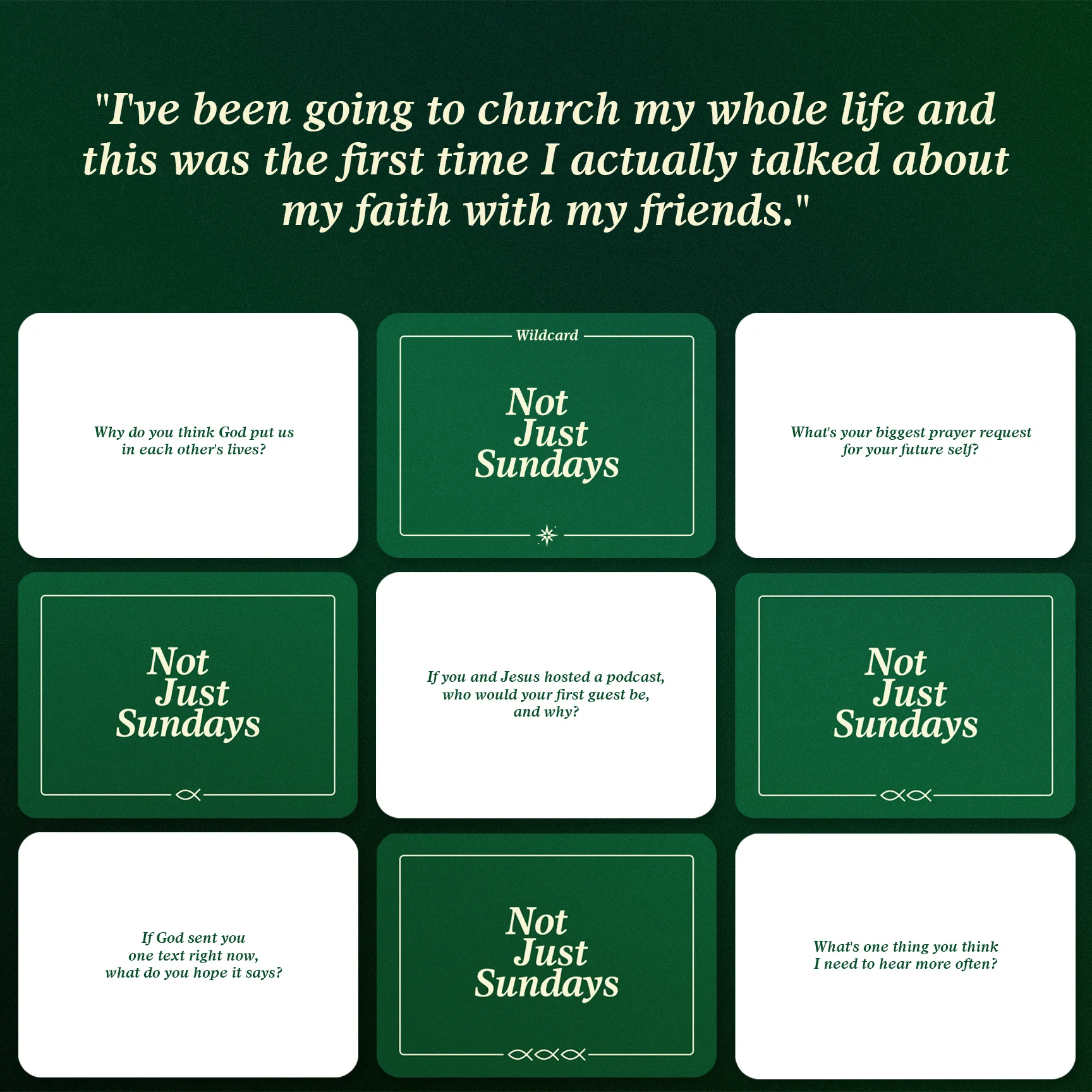 Not Just Sundays — The Conversation Game for Real Faith