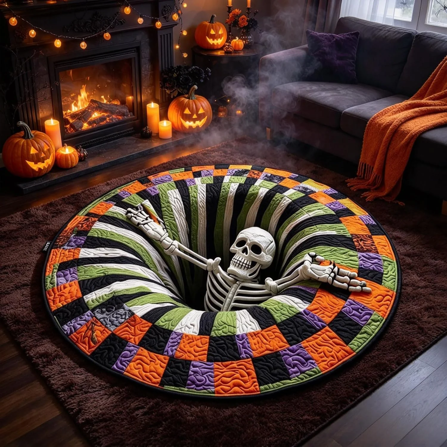 3D Halloween Rugs, Halloween 3D Rugs Optical Illusion 24In