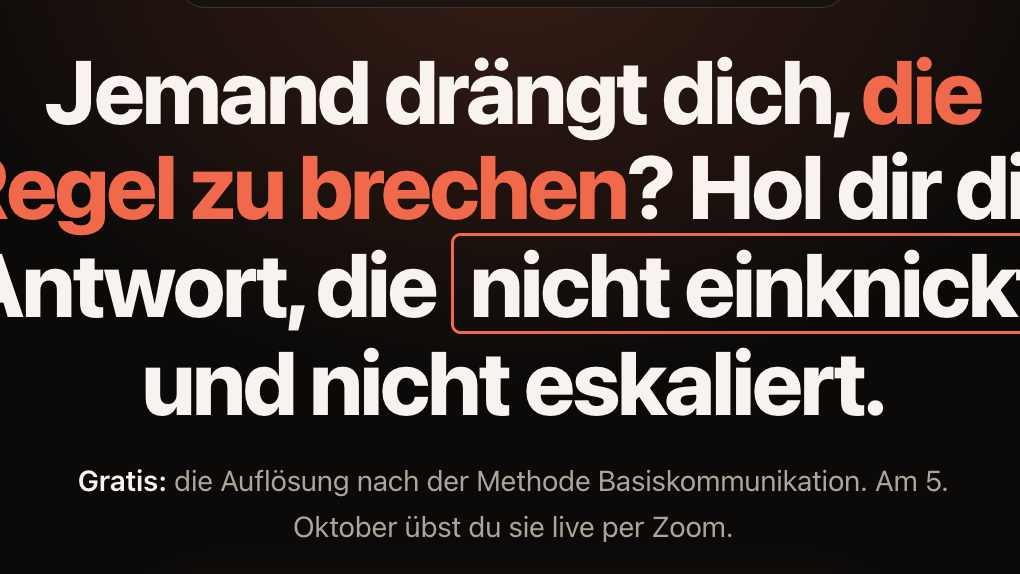 Die Formel der Basiskommunikation