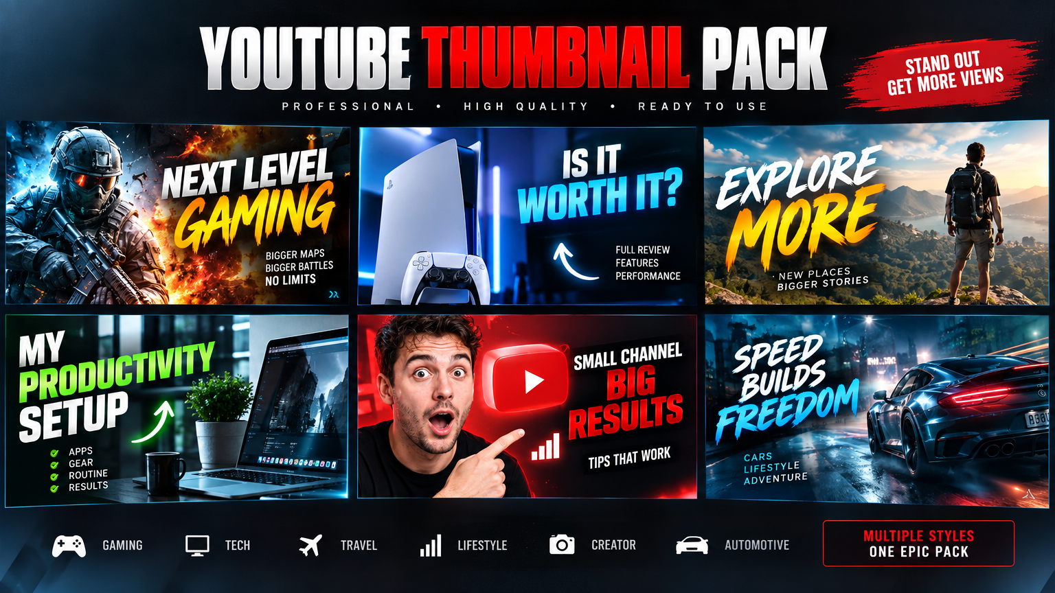 High-CTR YouTube Thumbnail Master Pack