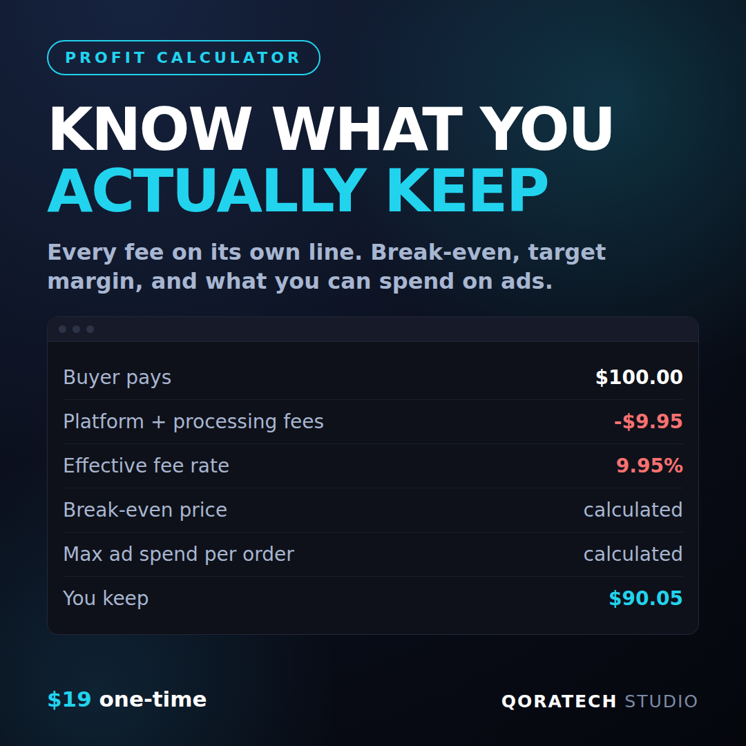 E-Commerce Profit & Fee Calculator