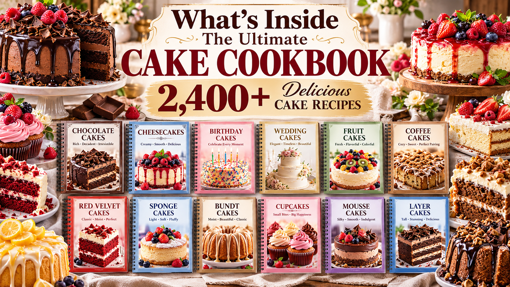 2400+ Cake Recipes – Ultimate Baking Cookbook (Offer Ends Today)