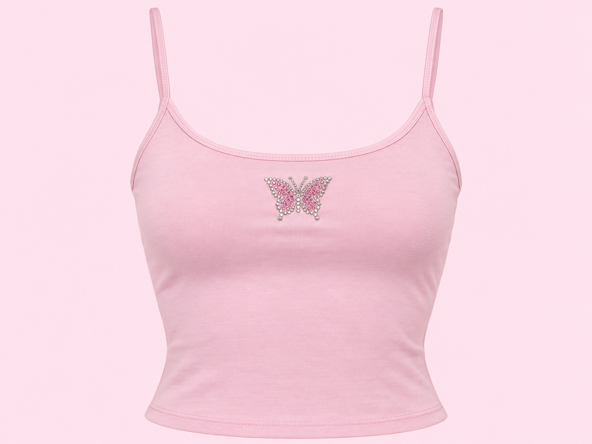 Rhinestone Butterfly Cami