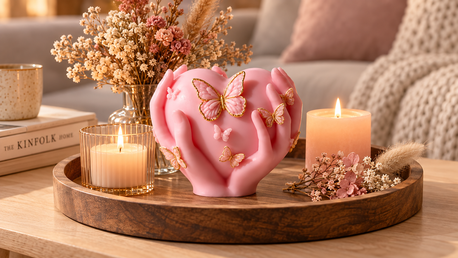 Candle Holder Tray Home Decor