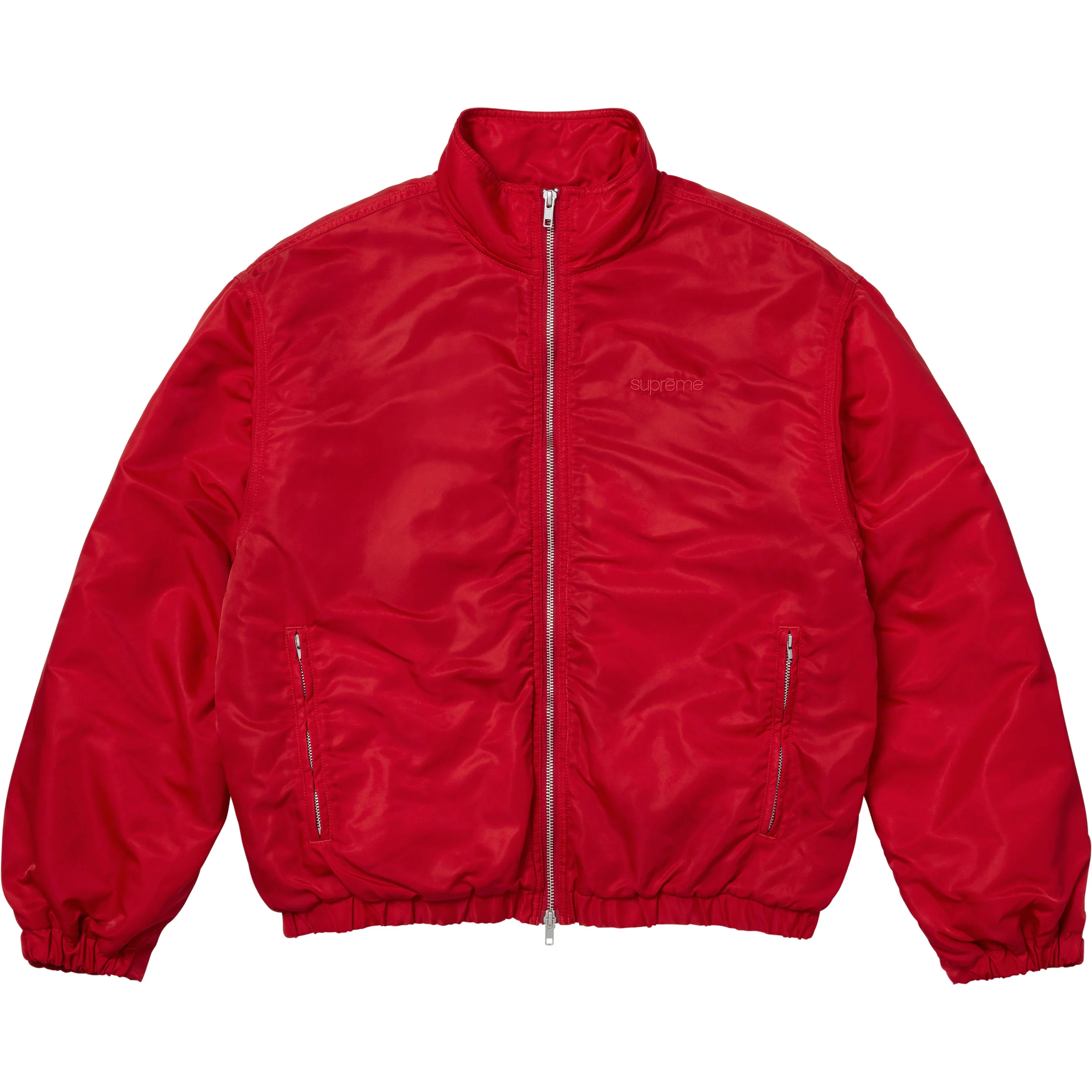 Stand Collar Lined Nylon Jacket