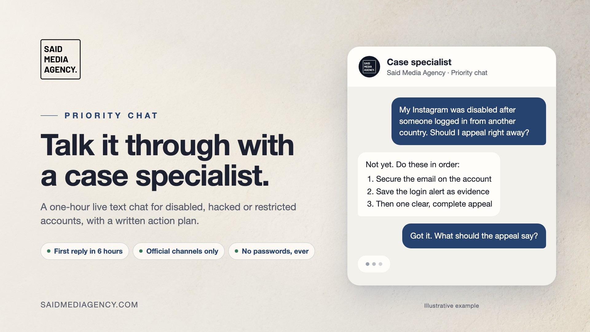 Priority Chat: 1-hour case consultation