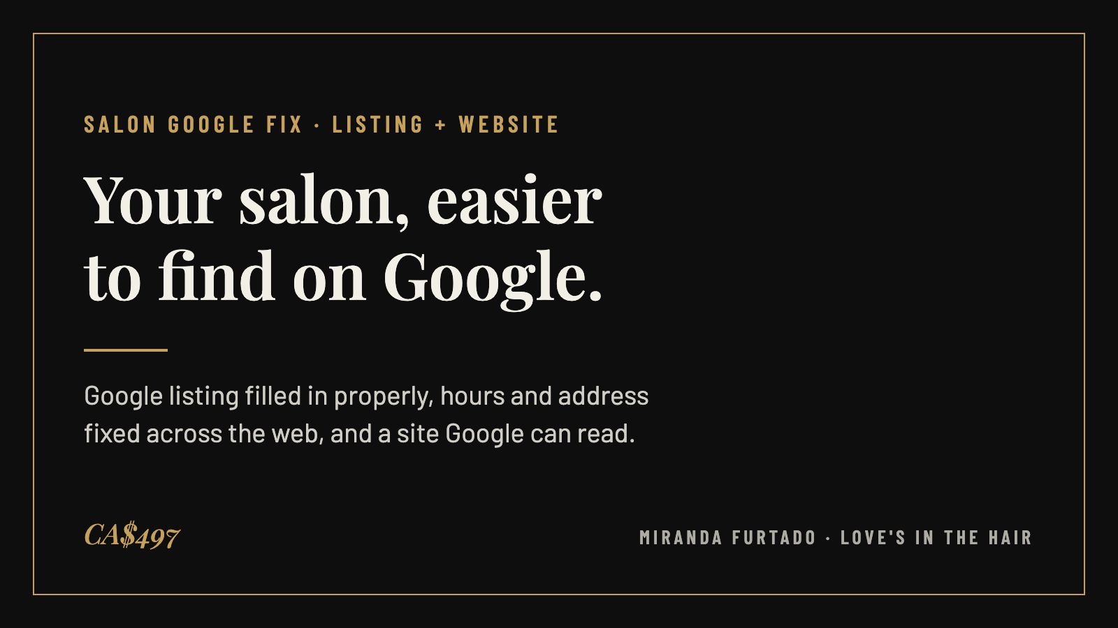 Salon Google Fix — Google Listing + Website Cleanup