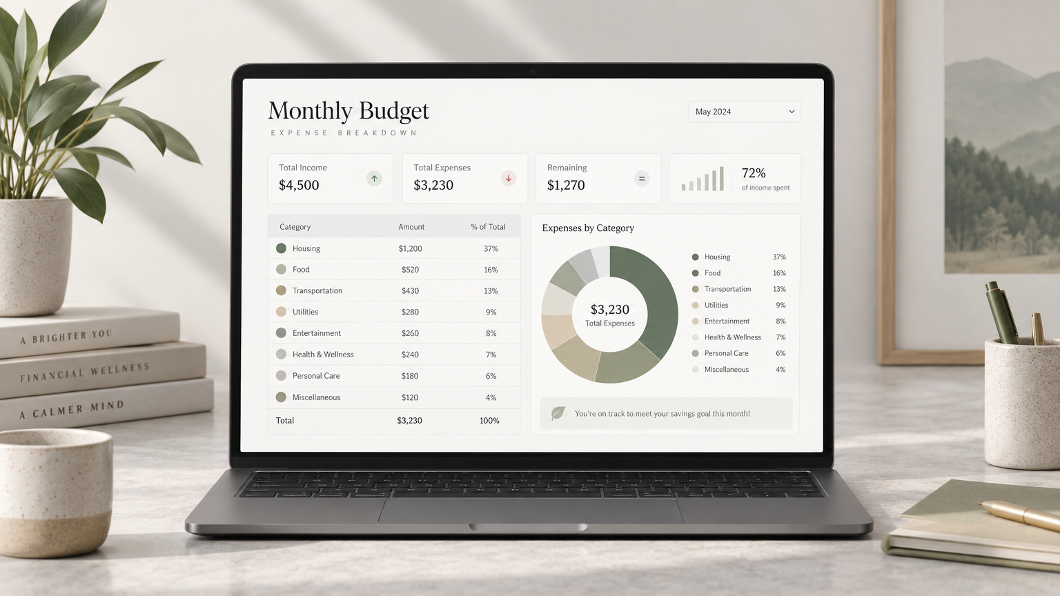Monthly Budget Template