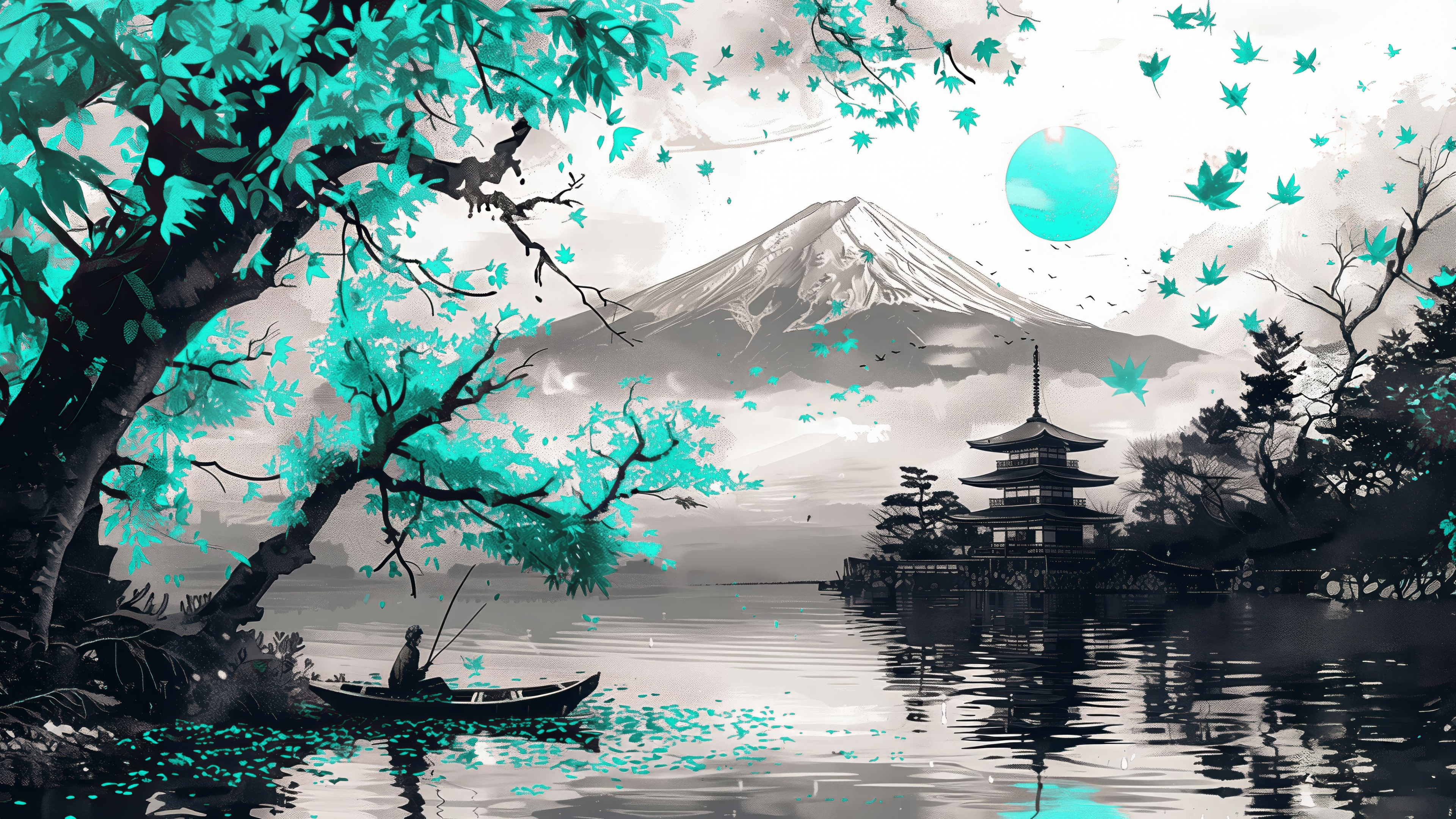 wallpaper light blue japan
