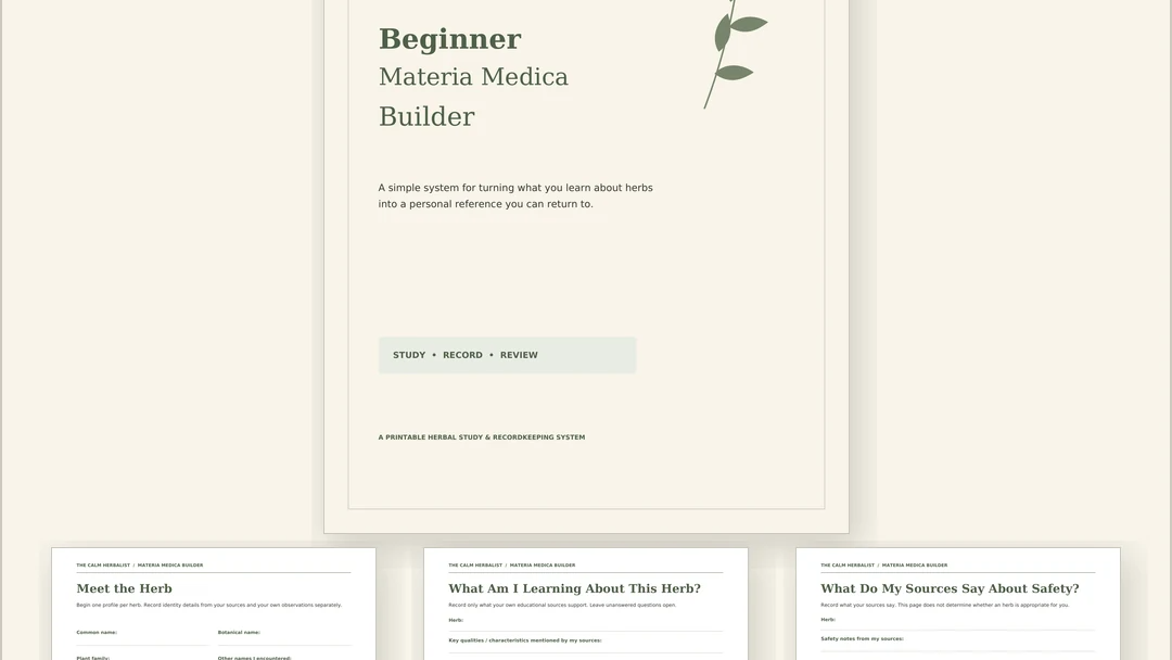 Beginner Materia Medica Builder