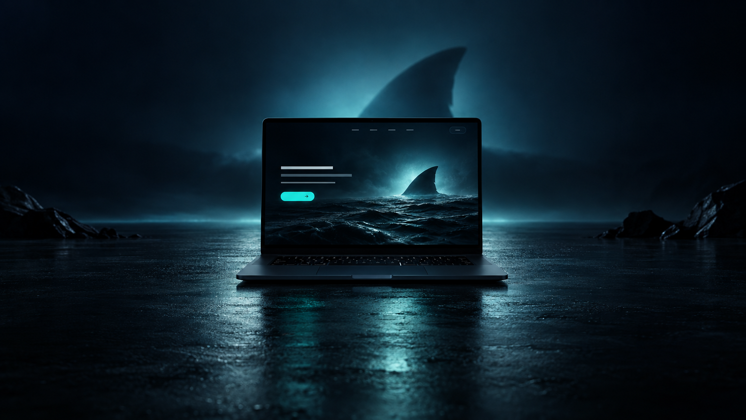 A live website on a laptop