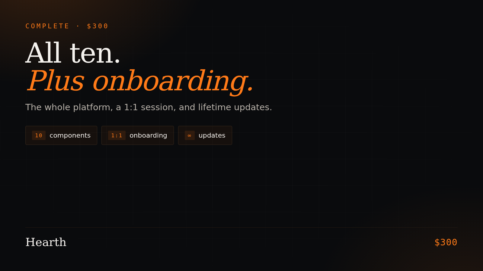 Hearth Complete + Onboarding