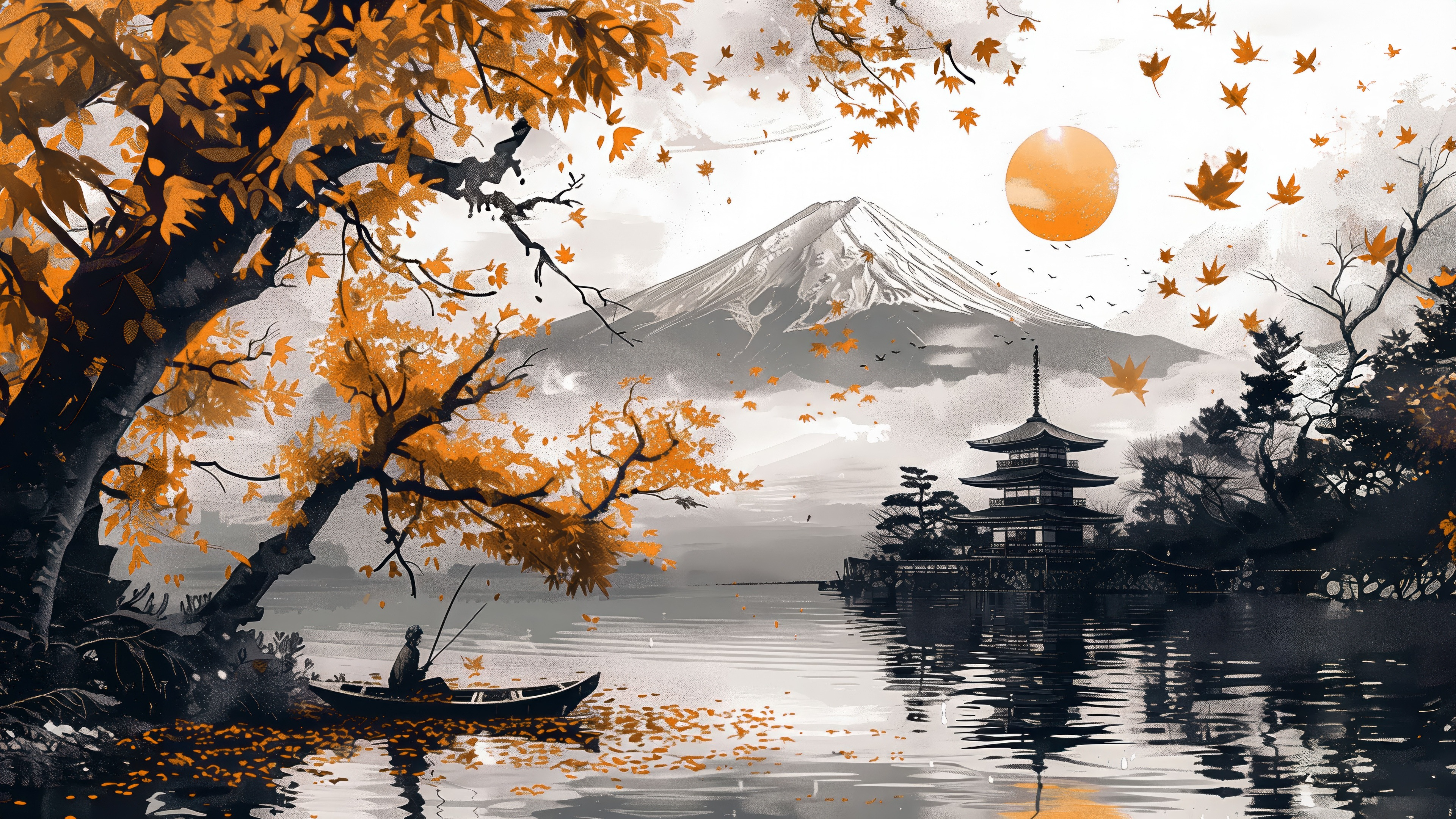 wallpaper  orange japan