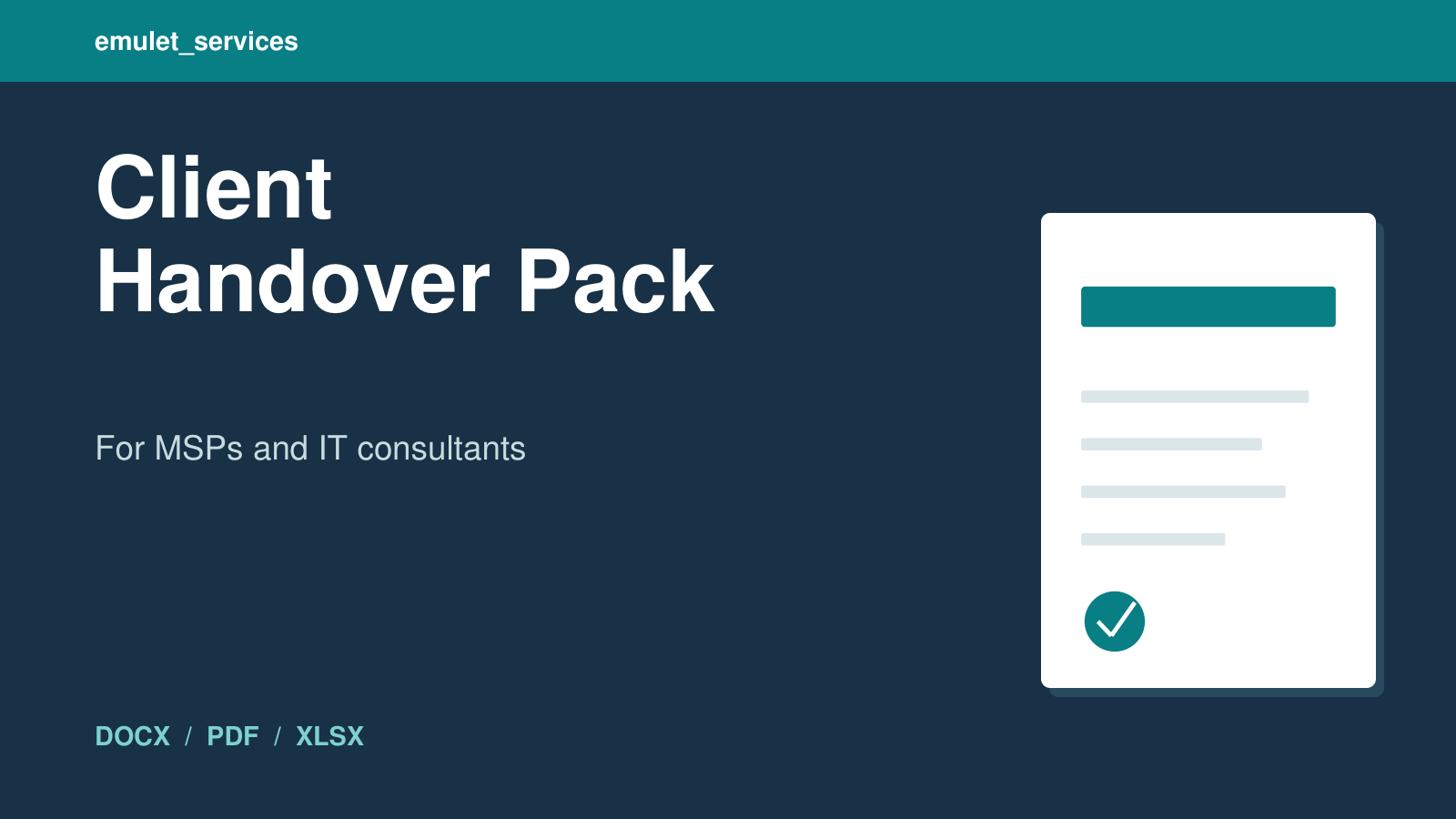 MSP and IT Consultant Client Handover Pack