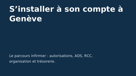 Ebook - Infirmier indépendant à Genève