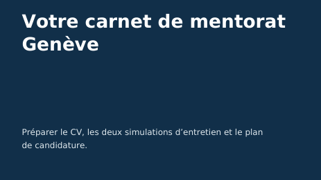 Ebook - Votre carnet de mentorat Genève