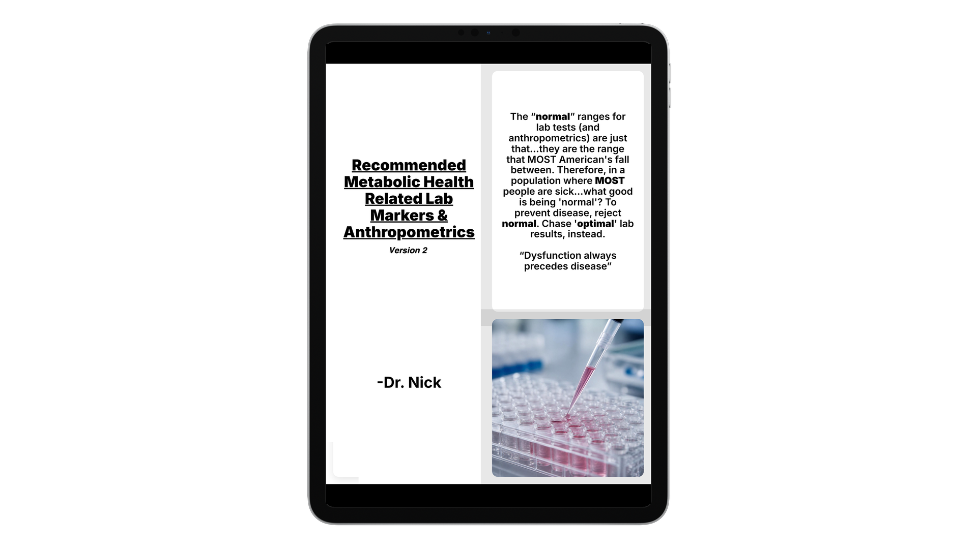 Recommended Metabolic Health Lab Markers (Version 2)