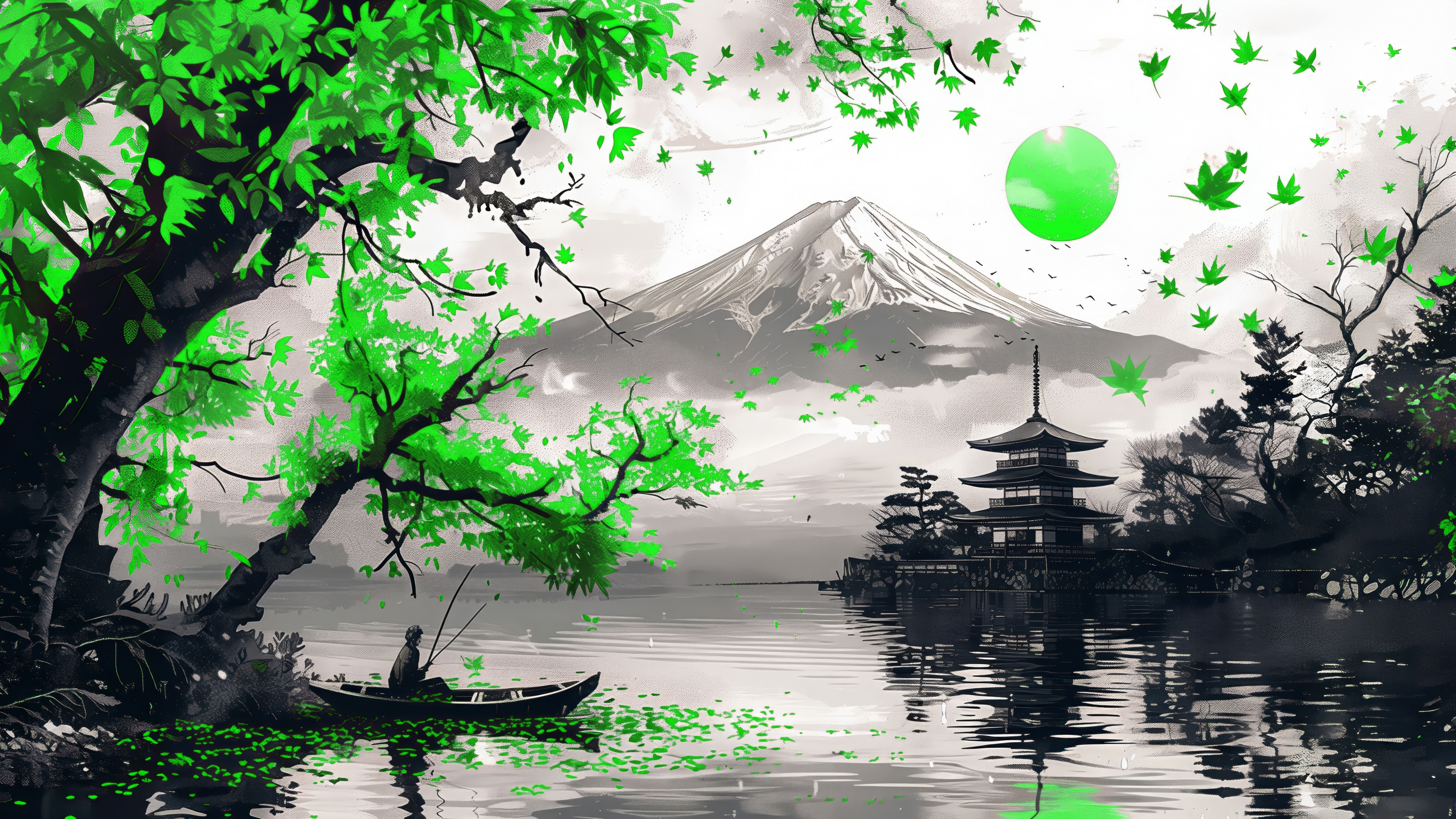 wallpaper green japan