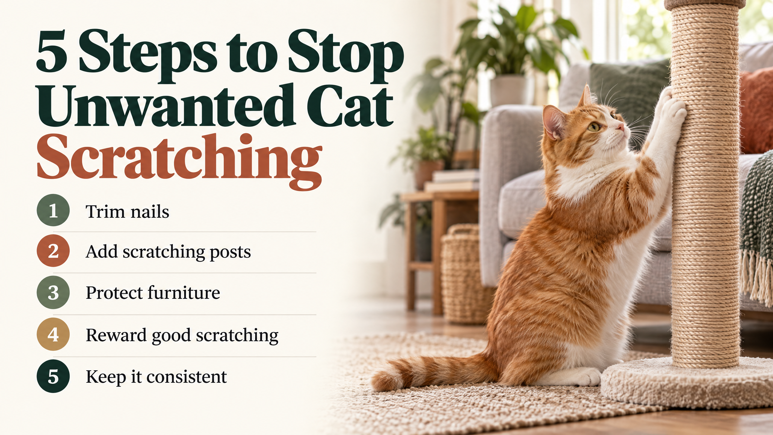 5 Steps to Stop Unwanted Cat Scratching
