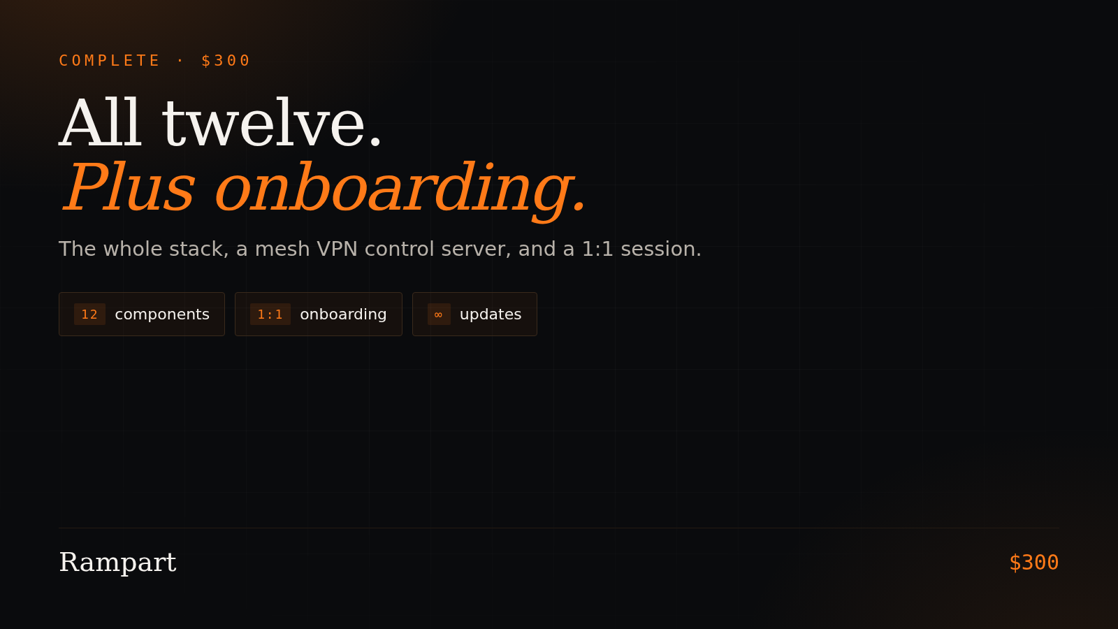 Rampart Complete + Onboarding